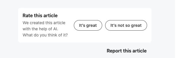 collaborative article feedback buttons